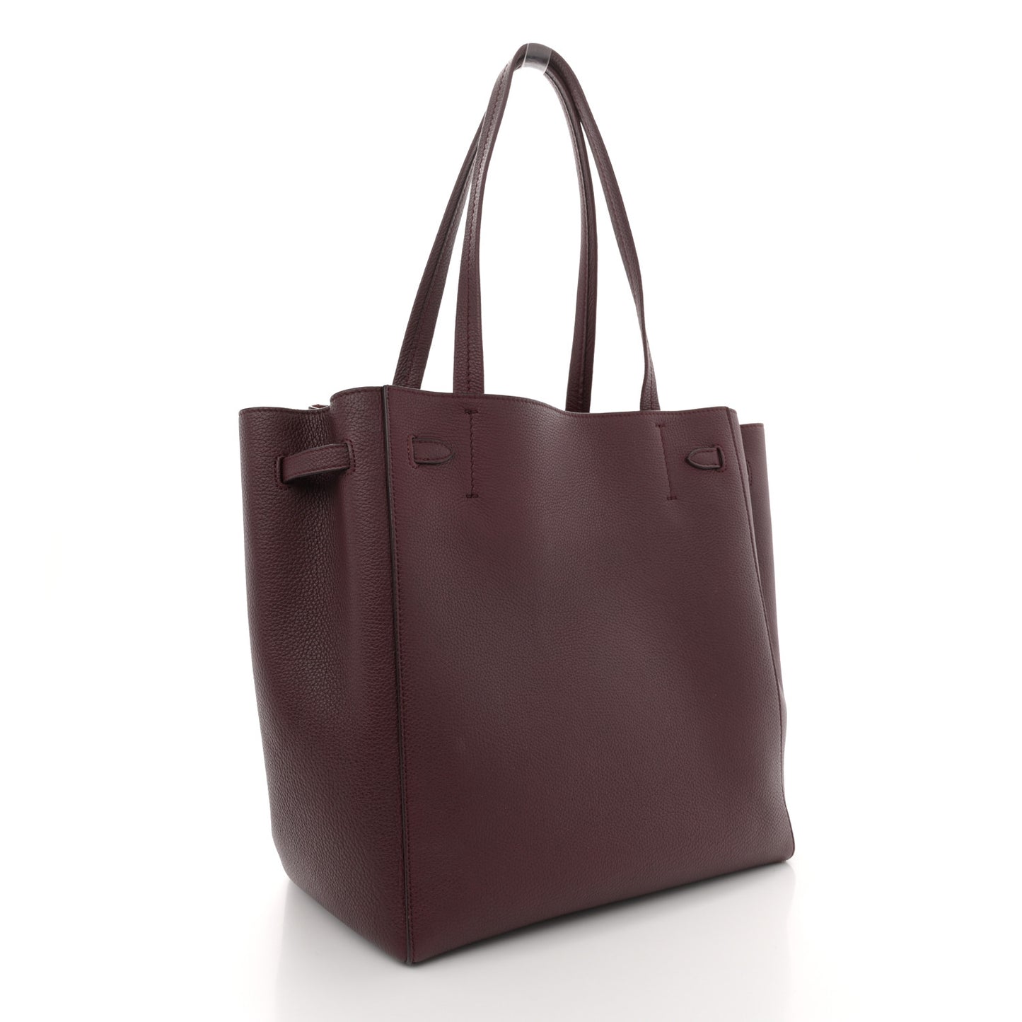 Soft Grained Calfskin Small Belt Cabas Phantom Burgundy