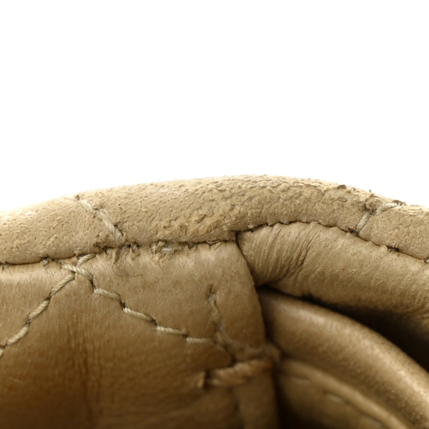 Lambskin Quilted Medium Double Flap Beige