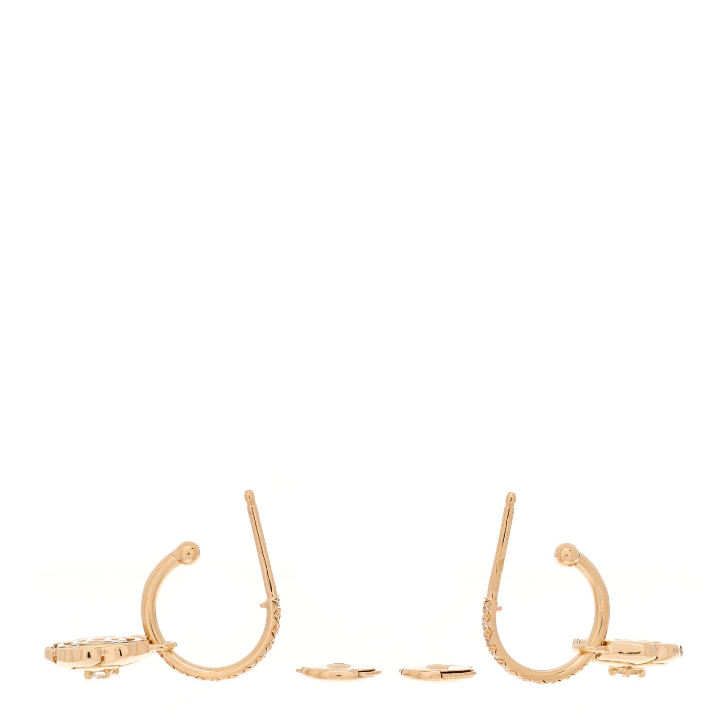18K Rose Gold Diamond Extrait de Camelia Drop Earrings