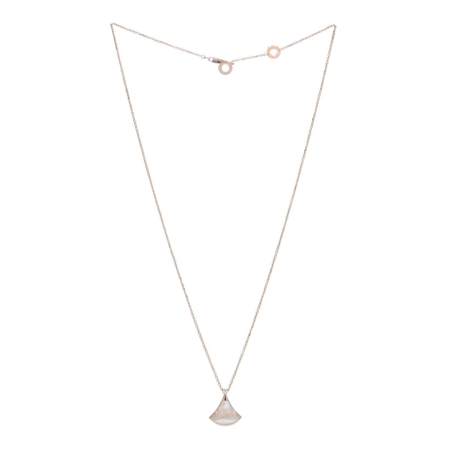 18K Rose Gold Diamond Mother of Pearl Small Divas' Dream Pendant Necklace