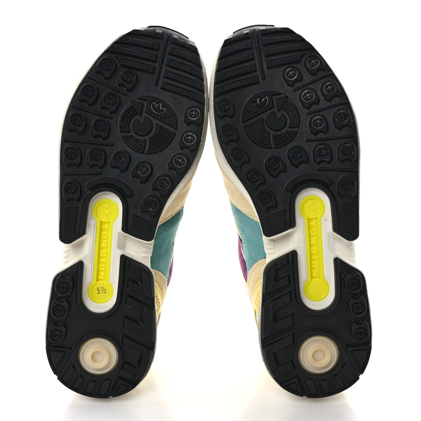 X ADIDAS Suede Madeira Nylon Jacquard GG Monogram Womens ZX8000 Sneakers 5.5 Butter Dusty Azure Shine Purple