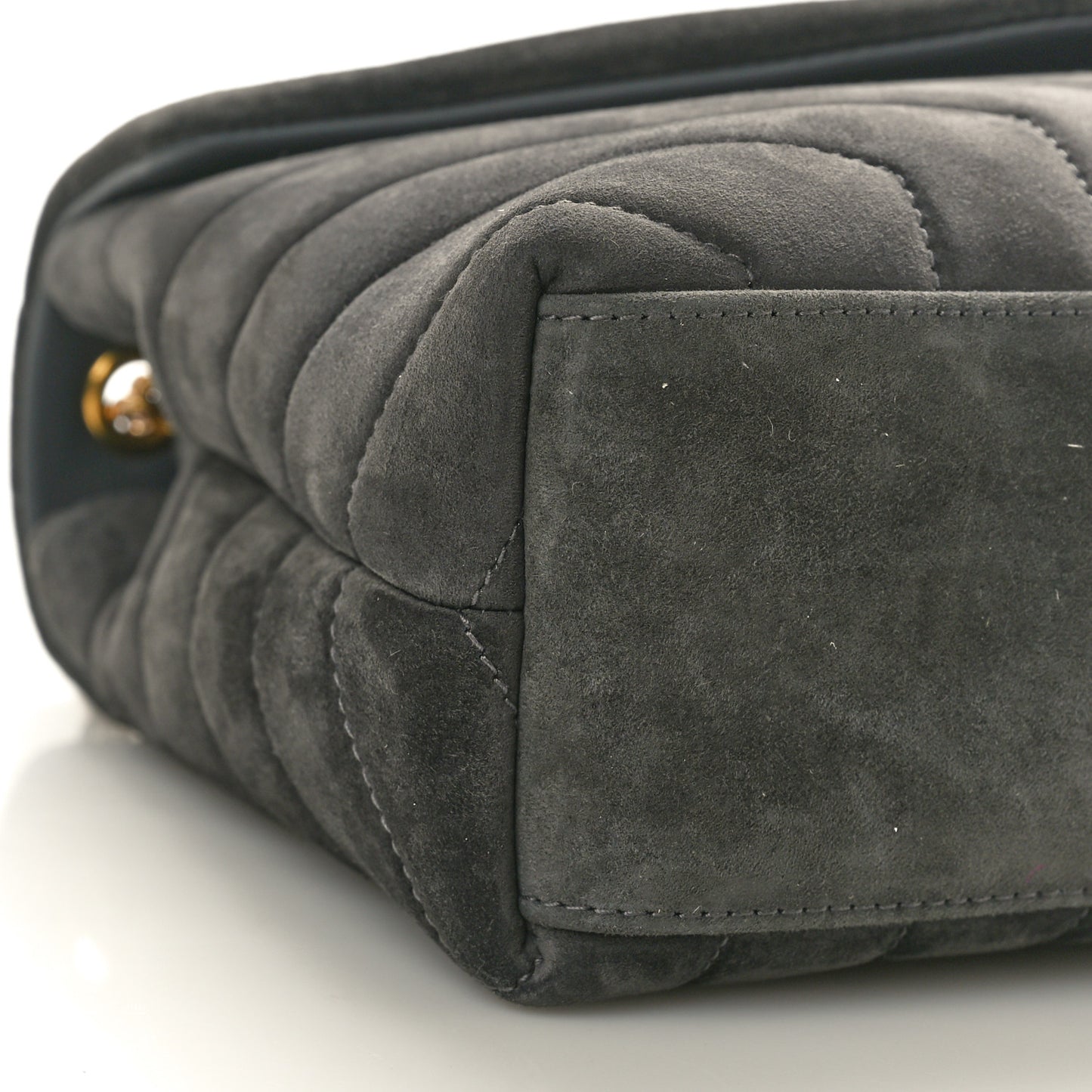 Suede Calfskin Y Quilted Monogram Small Loulou Chain Satchel Storm