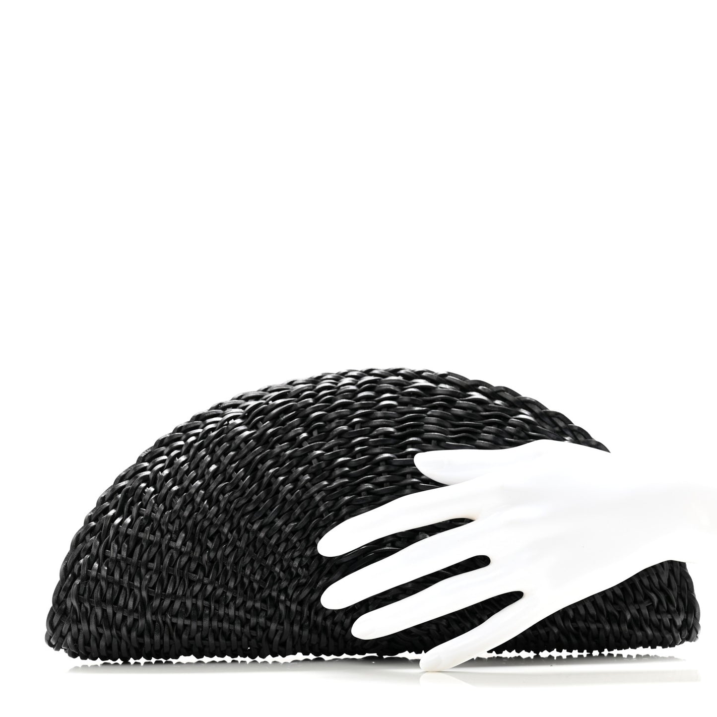 Handwoven Calfskin Sunset Clutch Black