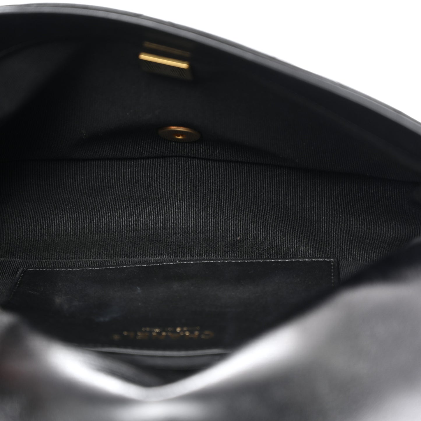 Shiny Lambskin Quilted Chain Around Flap Bag Black