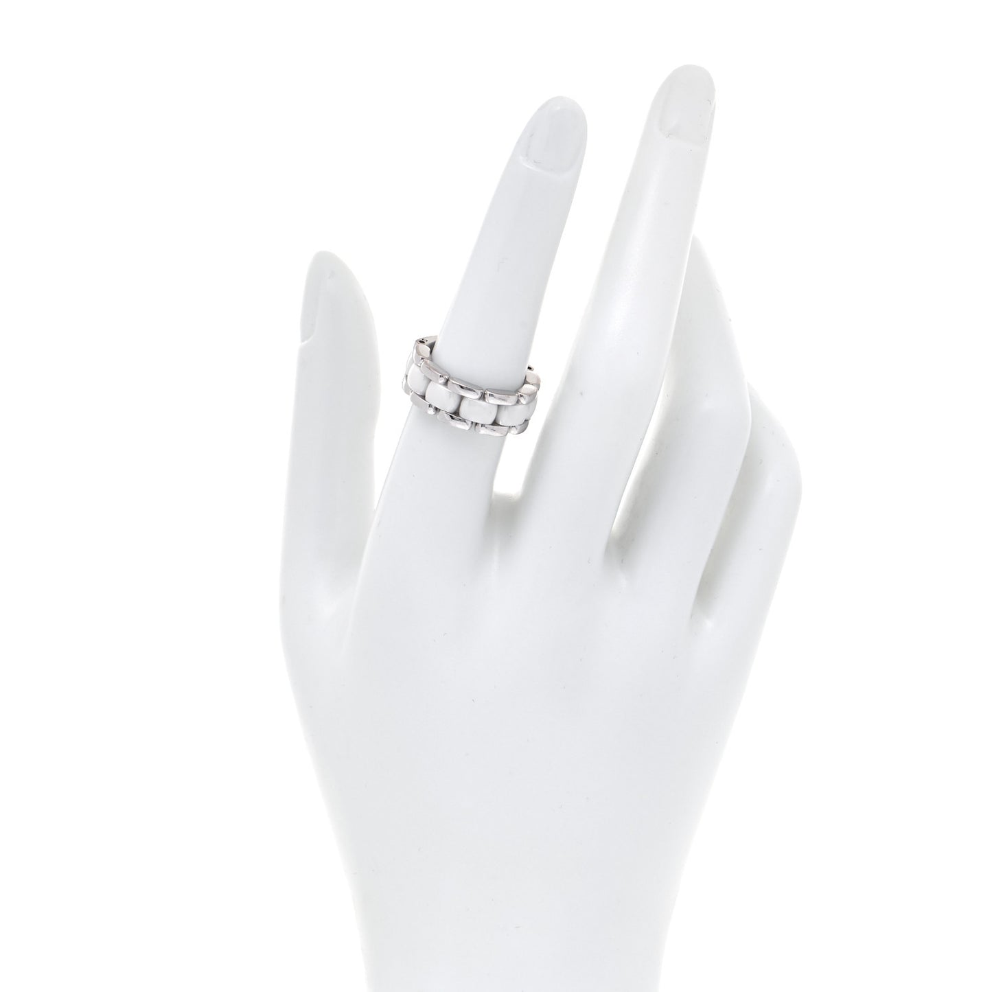 18K White Gold White Ceramic Medium Ultra Ring 53 6.5
