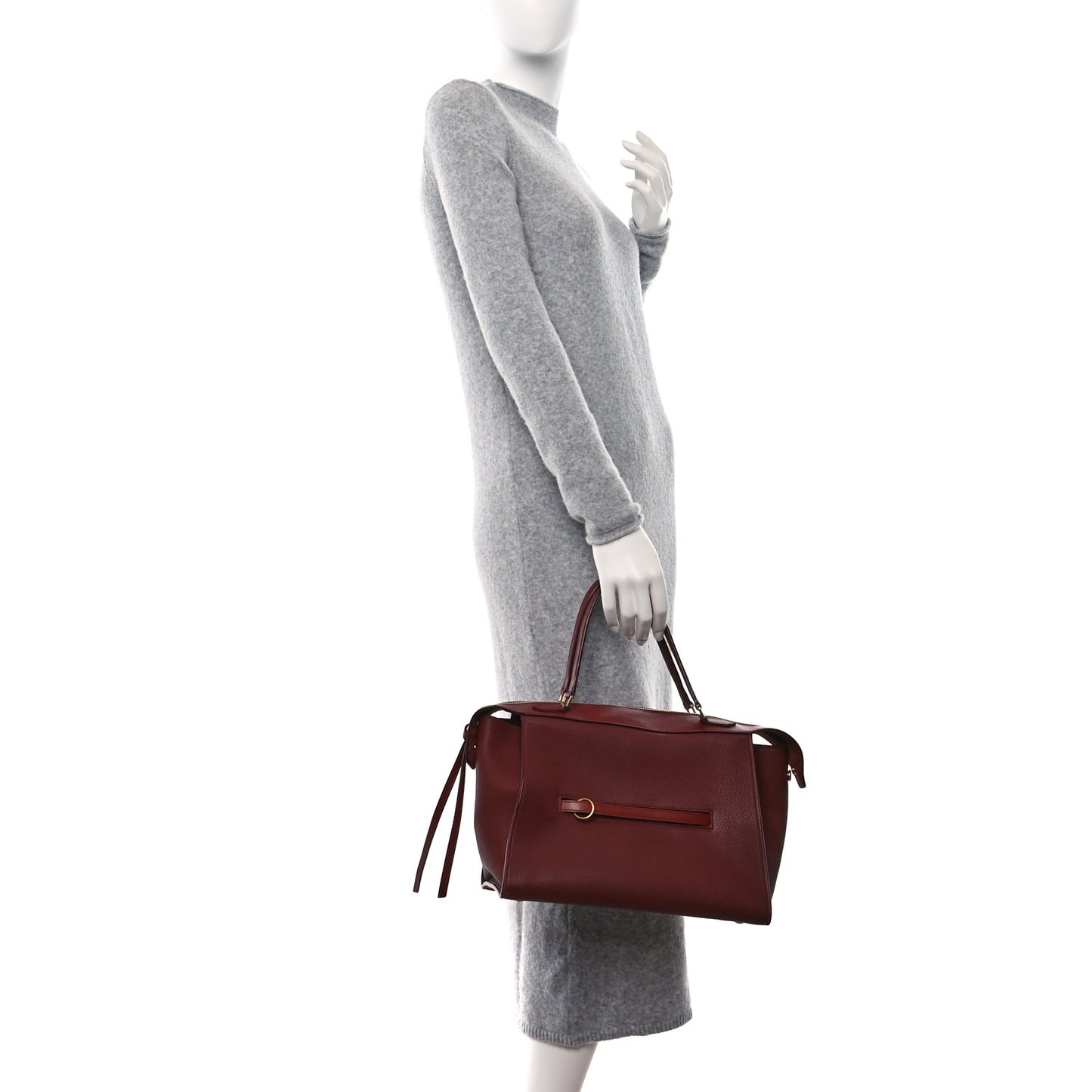 Goatskin Smooth Calfskin Small Ring Bag Dark Ruby