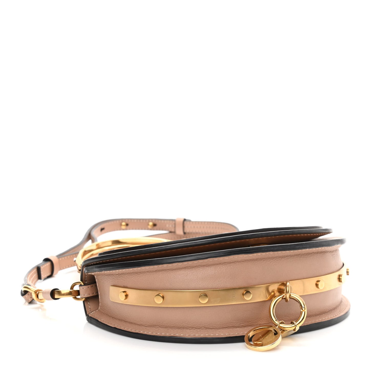 Calfskin Small Nile Bracelet Minaudiere Bag Biscotti Beige
