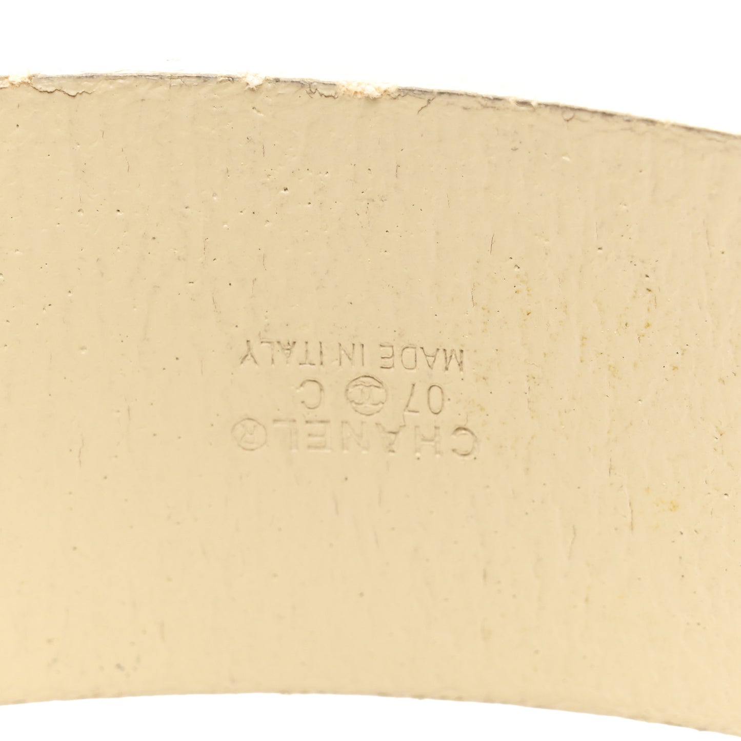 Calfskin Enamel CC Logo Belt 80 32 Light Beige