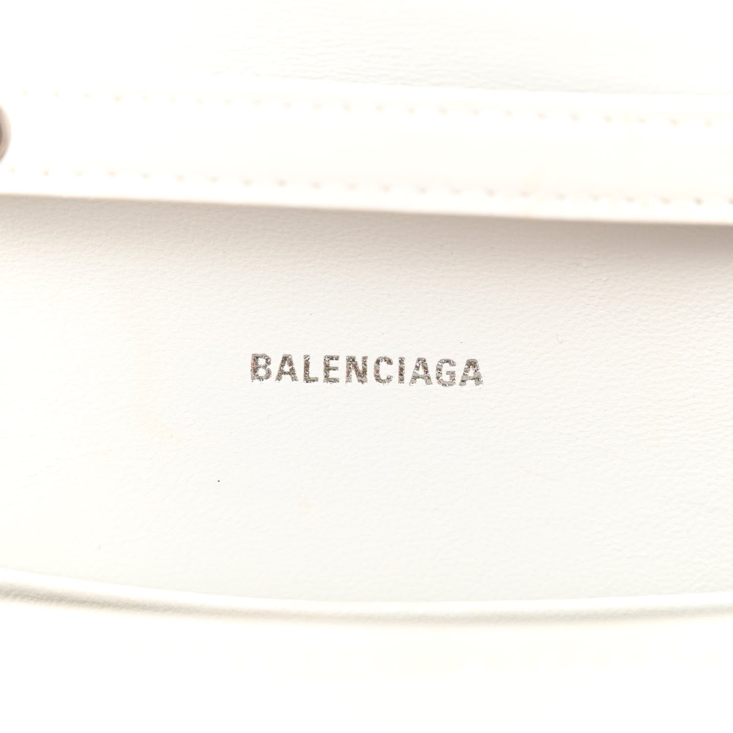 Balenciaga Shiny Calfskin Crocodile Embossed Small Hourglass Evening Chain Bag White 6 of 11