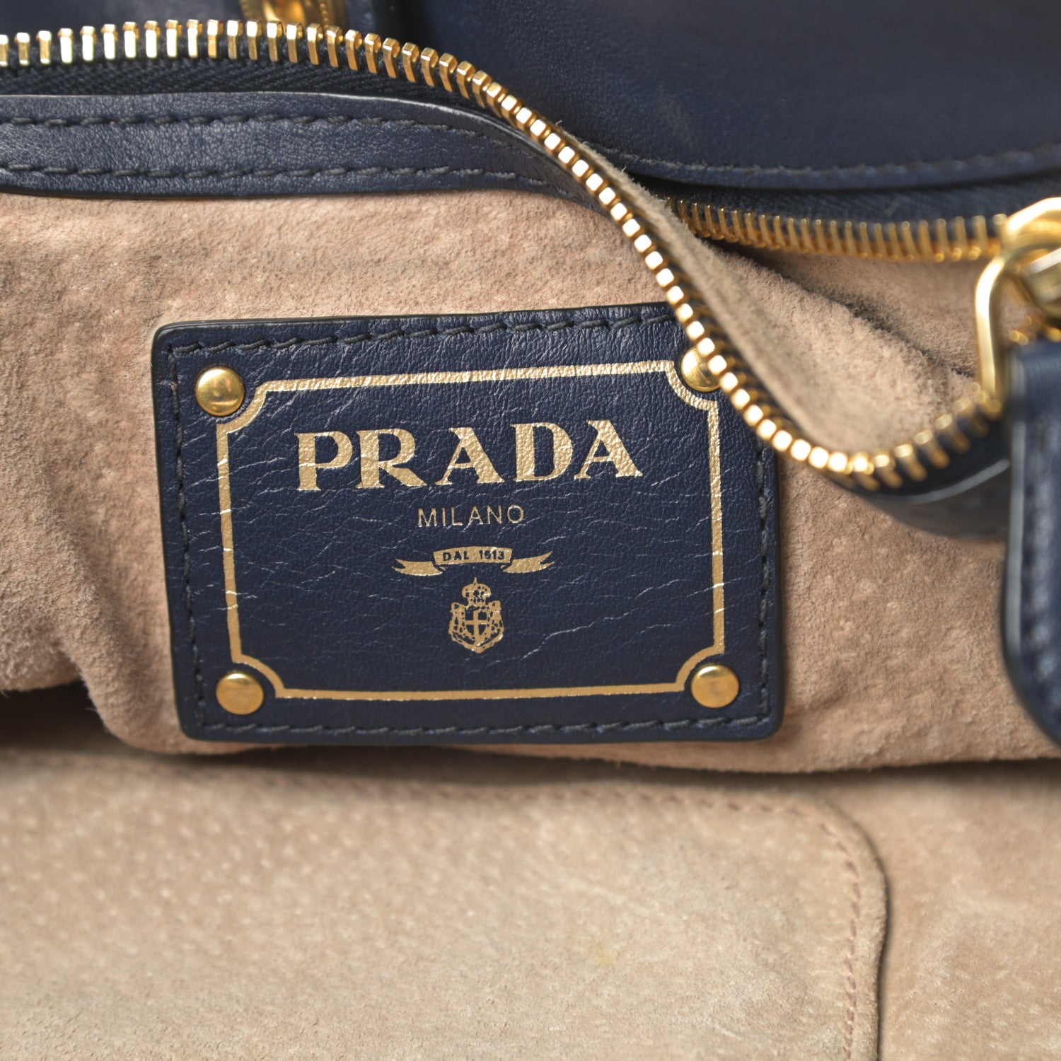 Prada Soft Calfskin Shopping Tote Navy 6 of 14