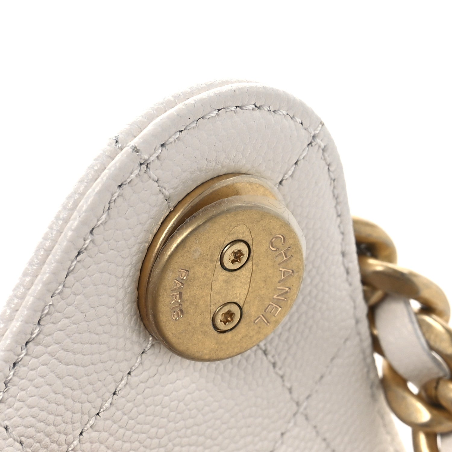 Chanel Caviar Quilted Small Chanel 25 Handbag White 12 of 13