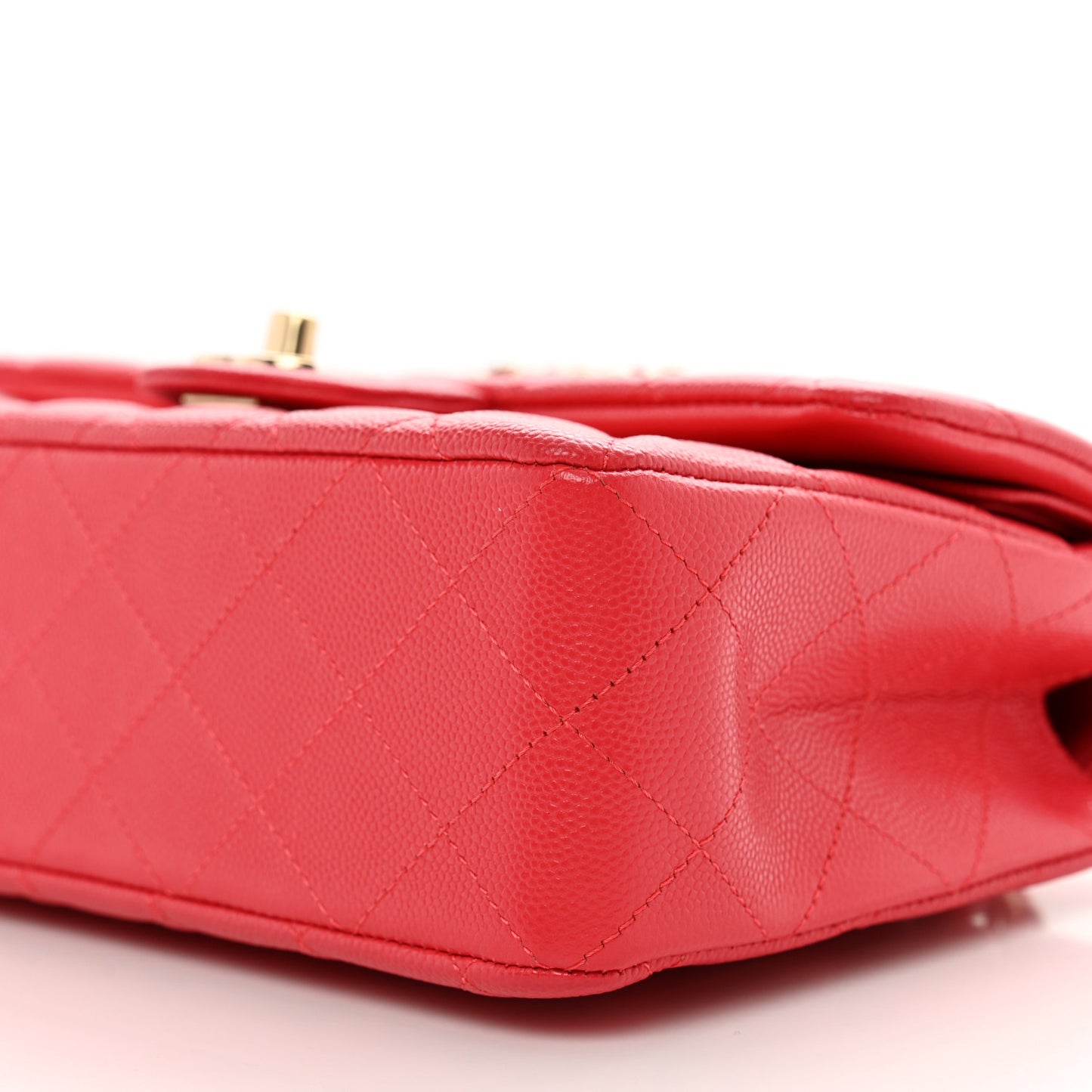 Caviar Quilted Small Double Flap Red