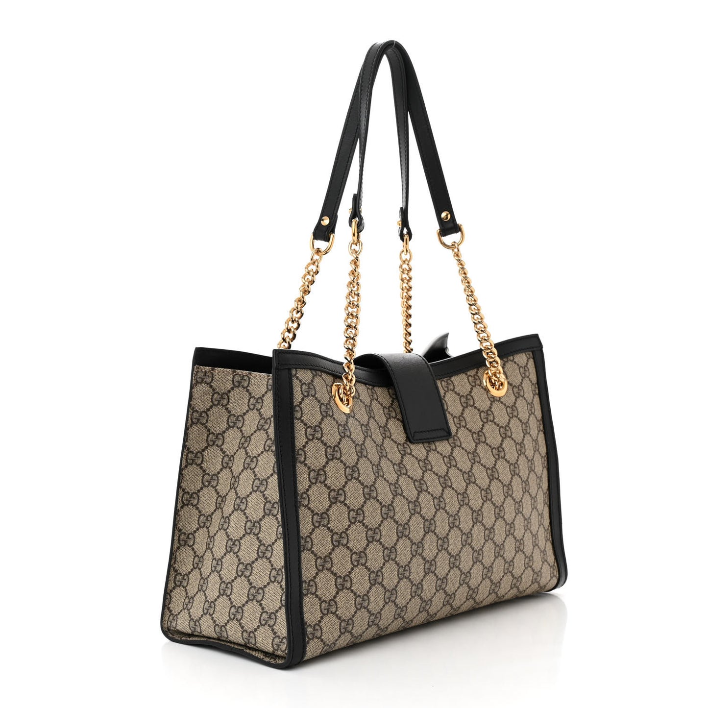 GG Supreme Monogram Medium Padlock Tote Black