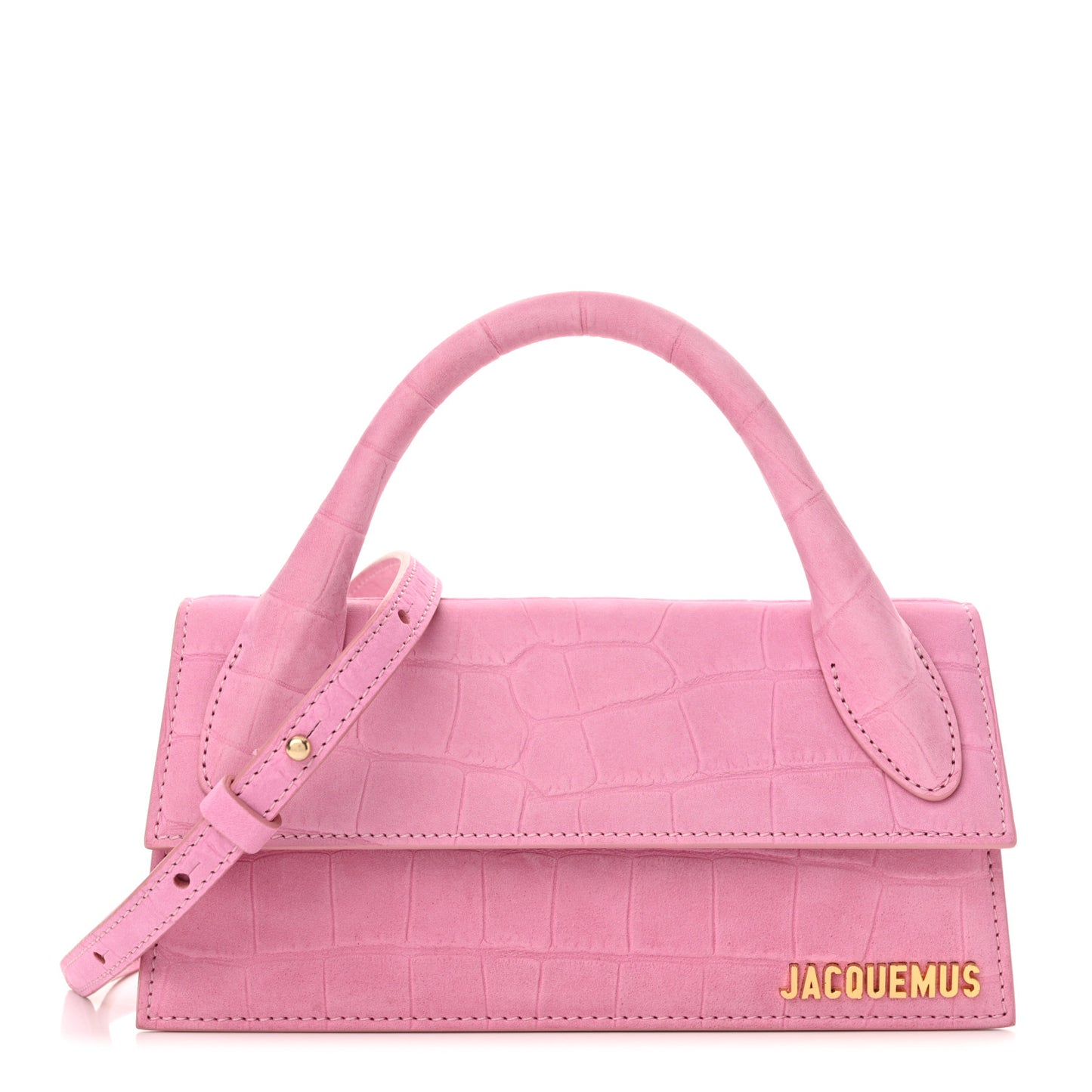 Nubuck Crocodile Embossed Le Chiquito Long Pink