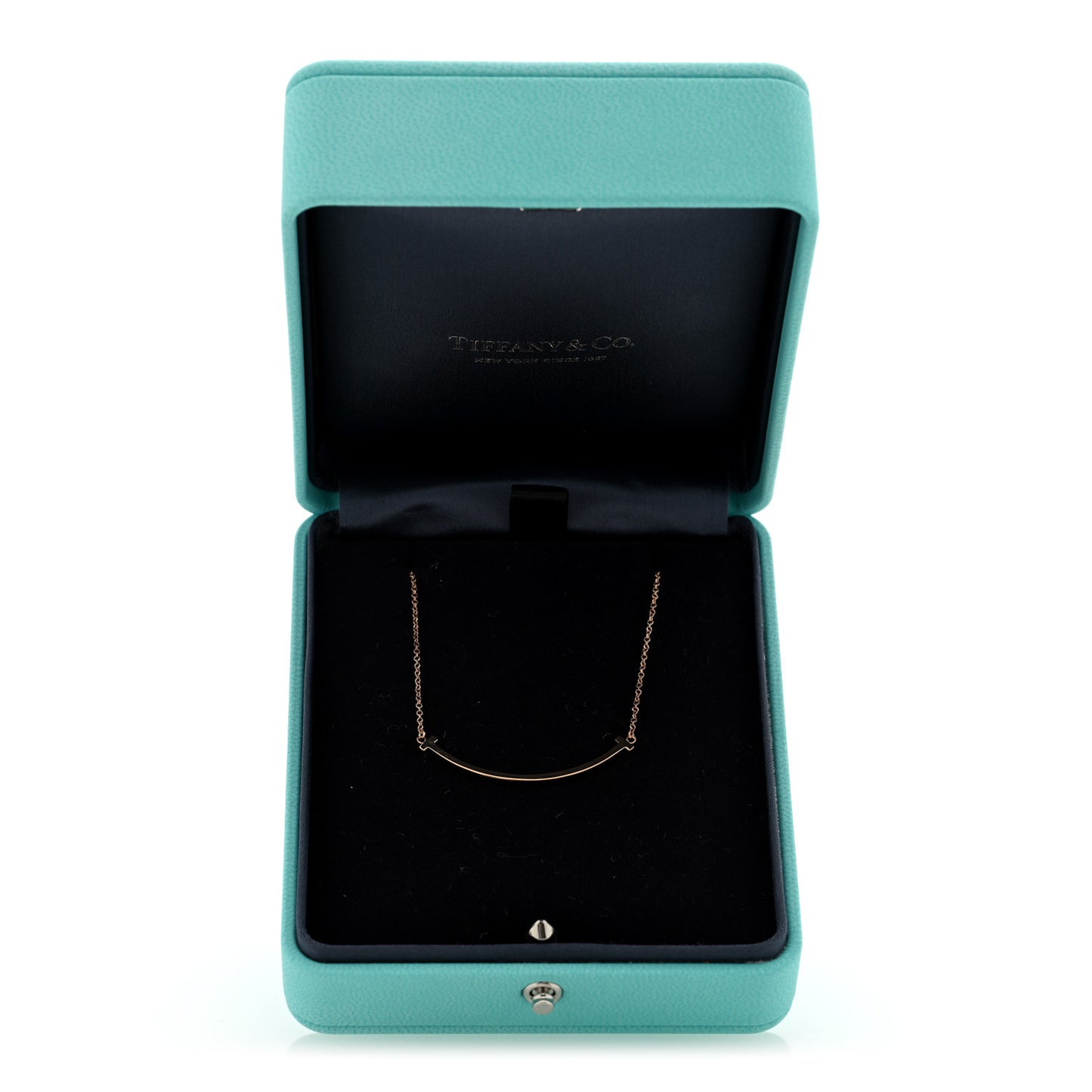 18K Rose Gold Small T Smile Pendant Necklace