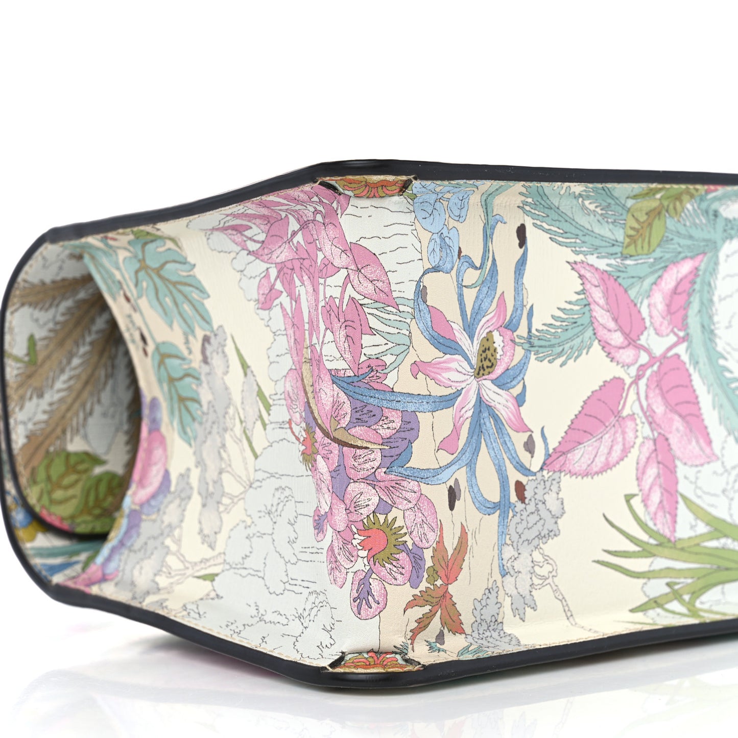 New Shangai Calfskin Tiger Savanah Mini Horsebit 1955 Foldover Top Handle Bag Chalky White Multicolor