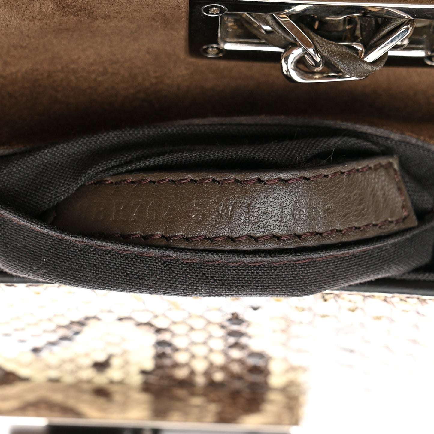 Snakeskin 3Baguette Shoulder Bag Natural Multicolor