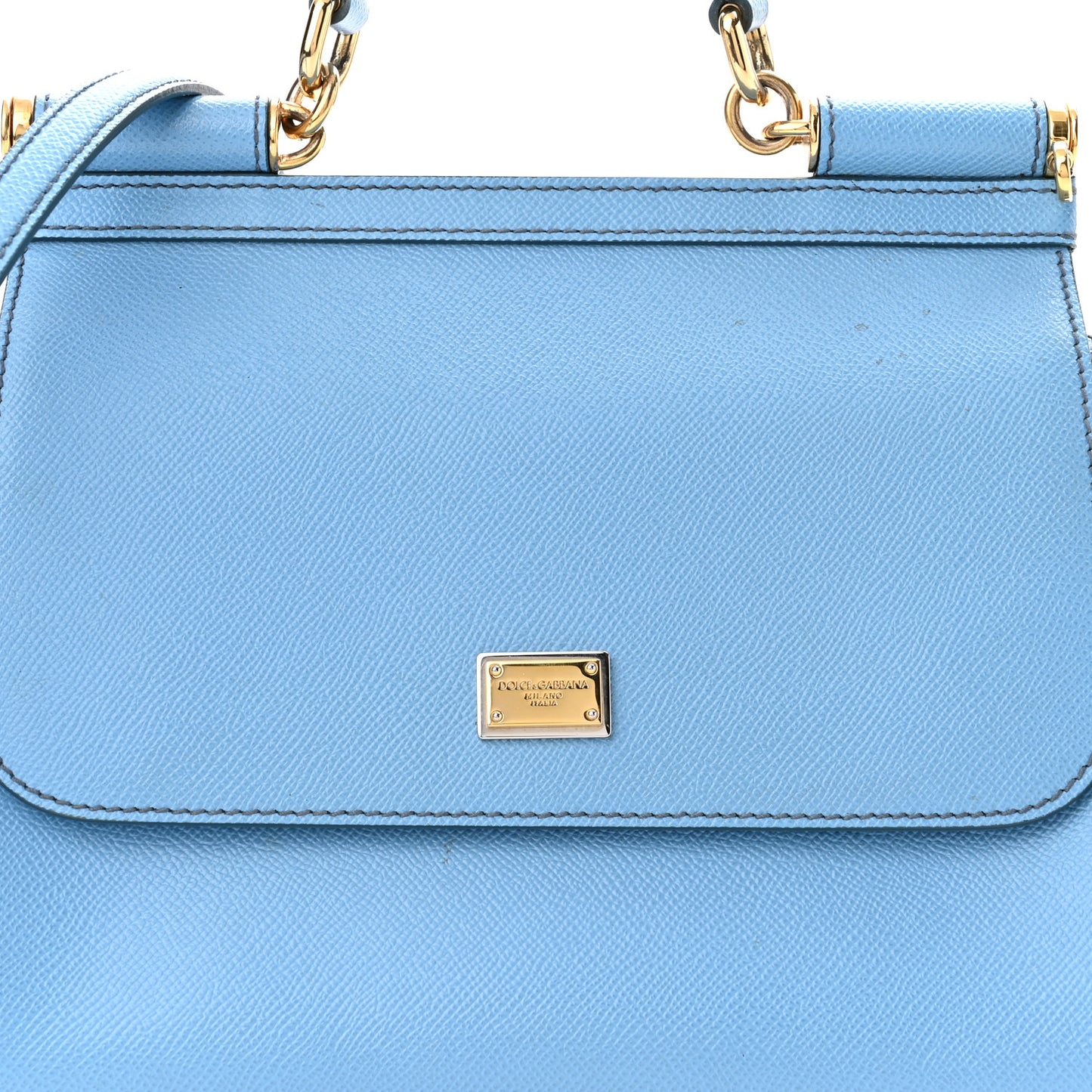 Dauphine Calfskin Medium Miss Sicily Satchel Light Blue