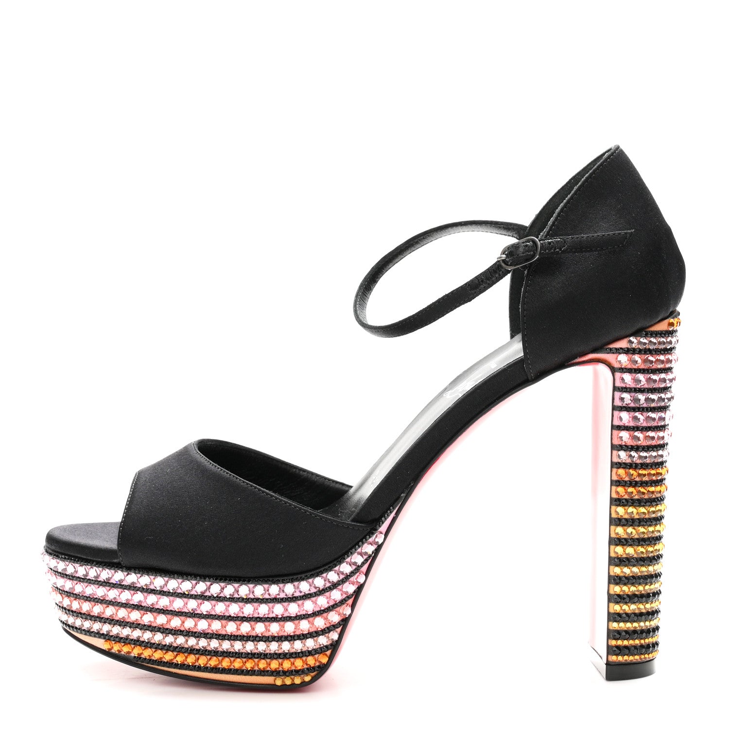 Christian Louboutin Satin Strass Sandaloo Aftersun 130 Sandals 38