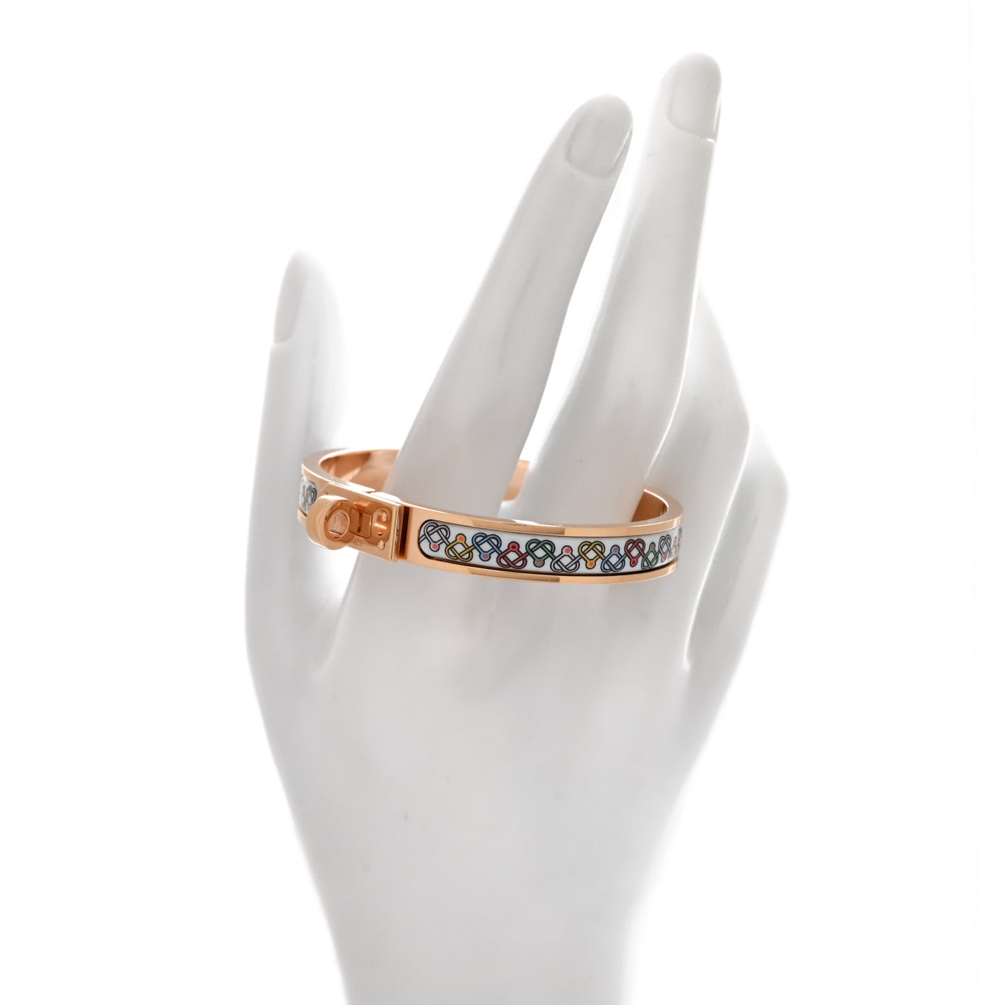 Enamel Printed Petits Coeurs Mini Clic Kelly Bracelet PM Aurore