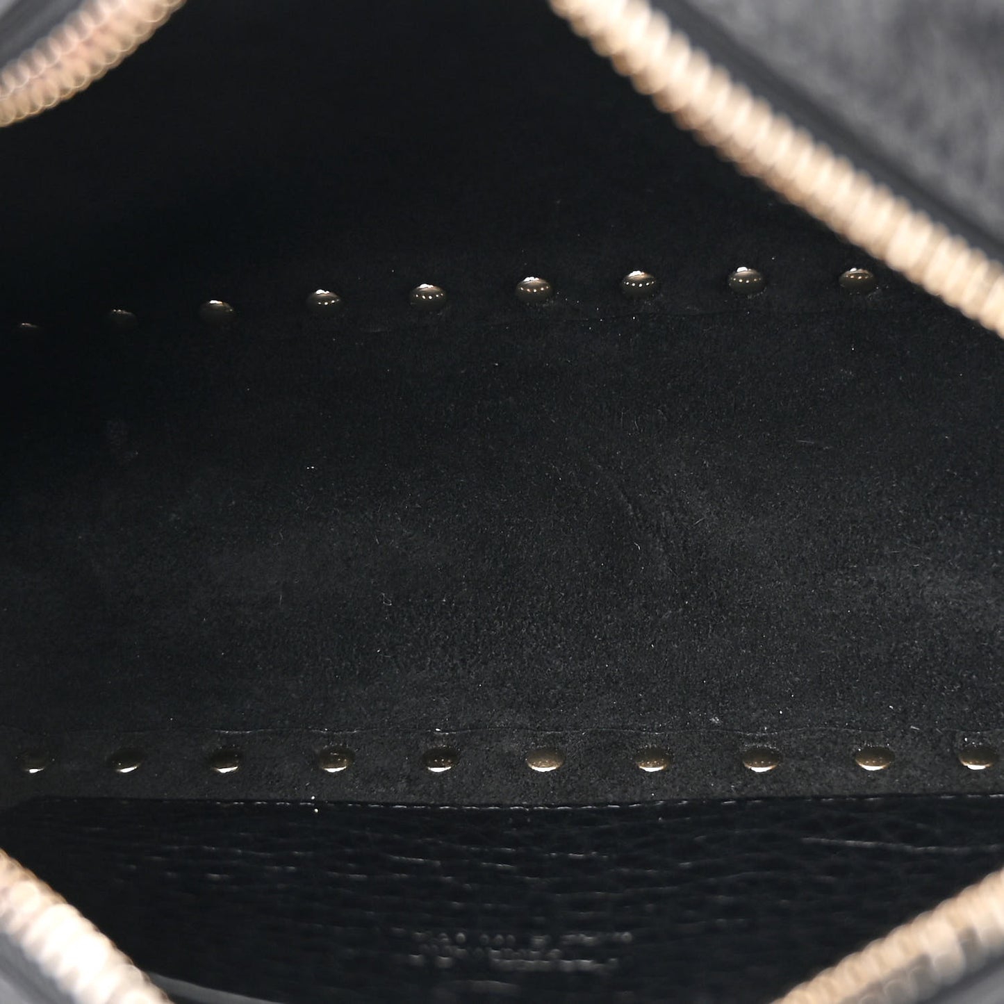 Pebbled Calfskin Rockstud Camera Crossbody Bag Black