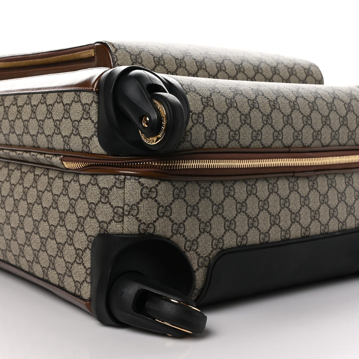 GG Supreme Monogram Azalea Calfskin Retro Interlocking G Carry On Trolley Beige Ebony Brown Sugar