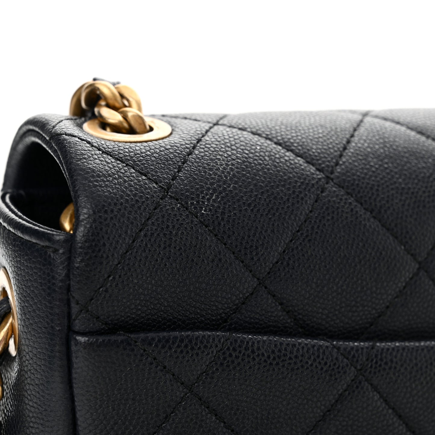 Caviar Quilted Small Fashion Therapy Flap Bag Navy Blue