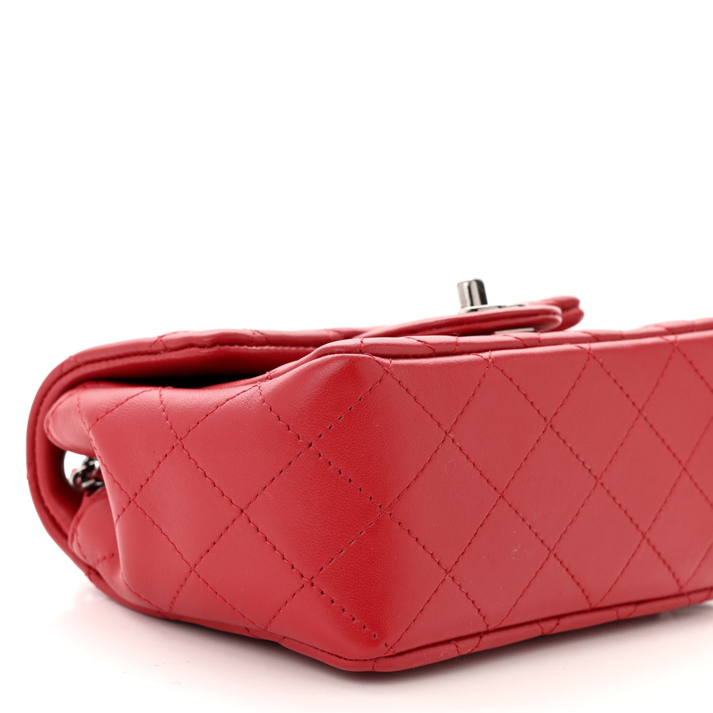 Lambskin Quilted Mini Square Flap Red