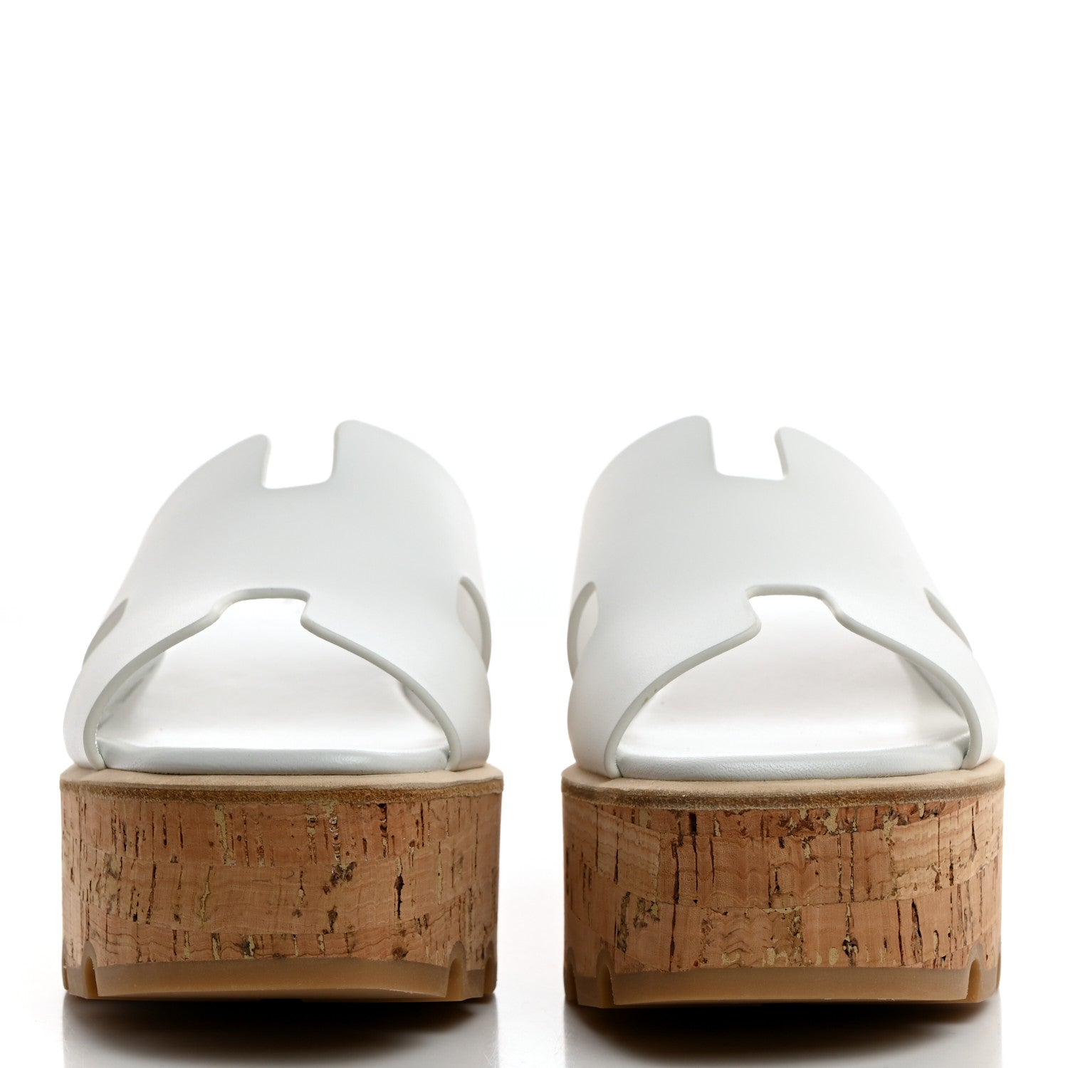 Hermes Calfskin Cork Eze 30 Sandals 37 White 2 of 9