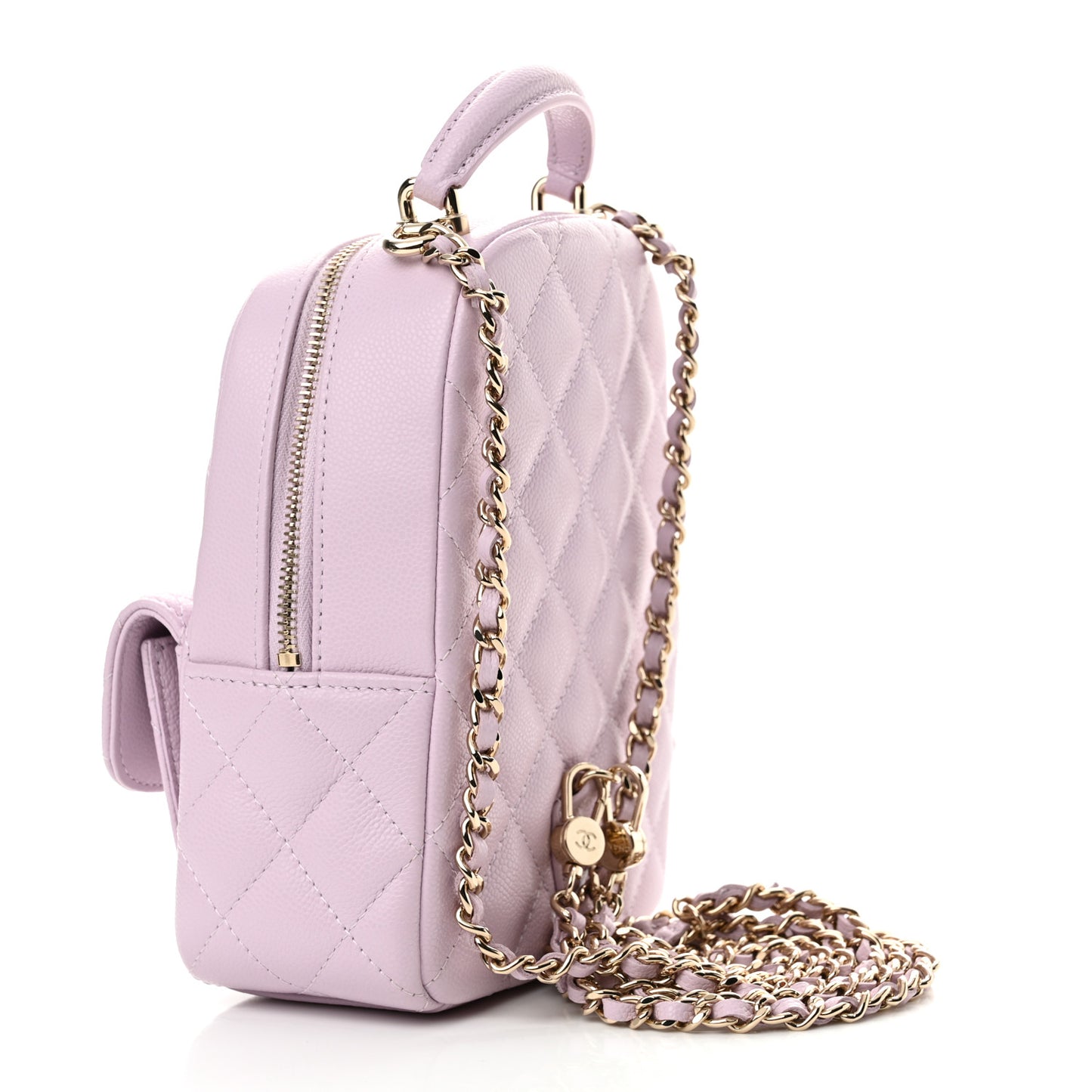 Caviar Quilted CC Mini Classic Backpack Lilac