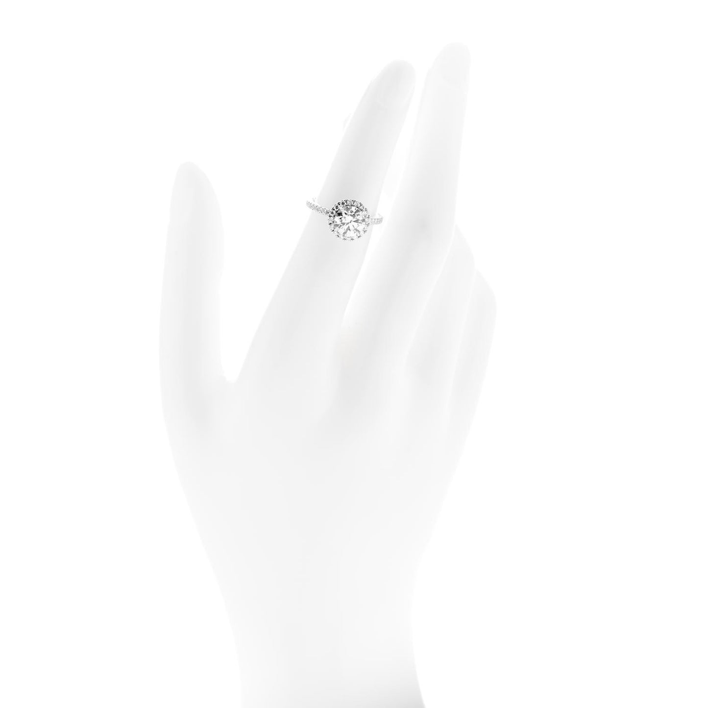 Platinum Diamond 1.41ct The One Round Brilliant Micropave Engagement Ring 47 4.25