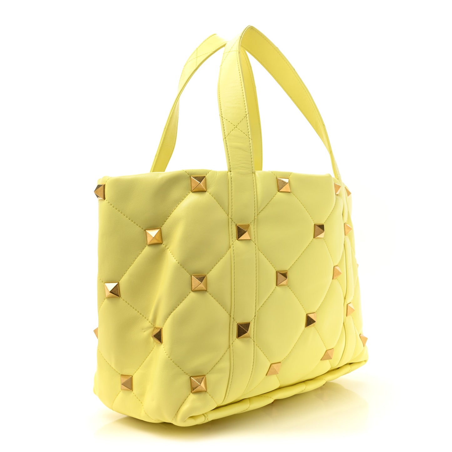 Nappa Medium Roman Stud Tote Lime Sorbet