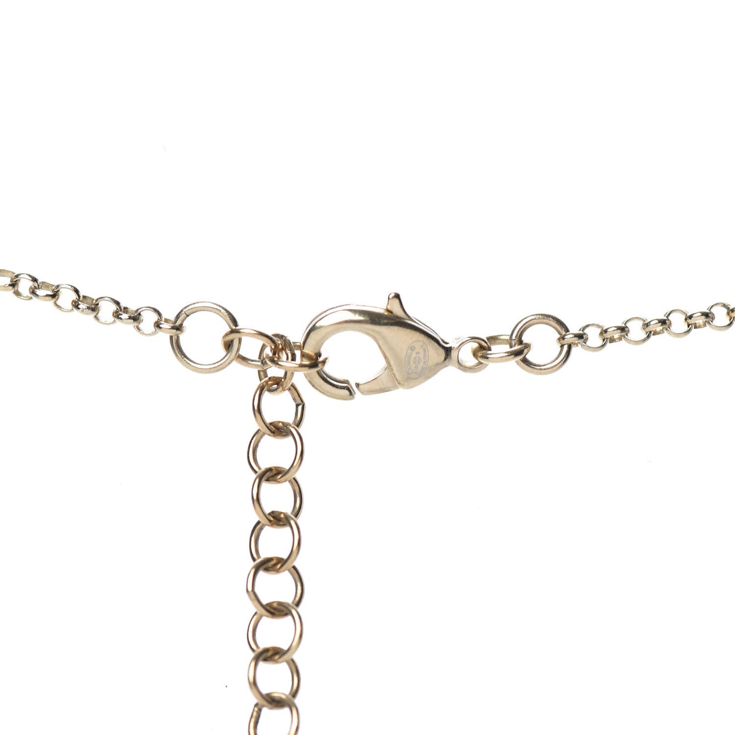 Resin Bead Pearl CC Necklace Gold