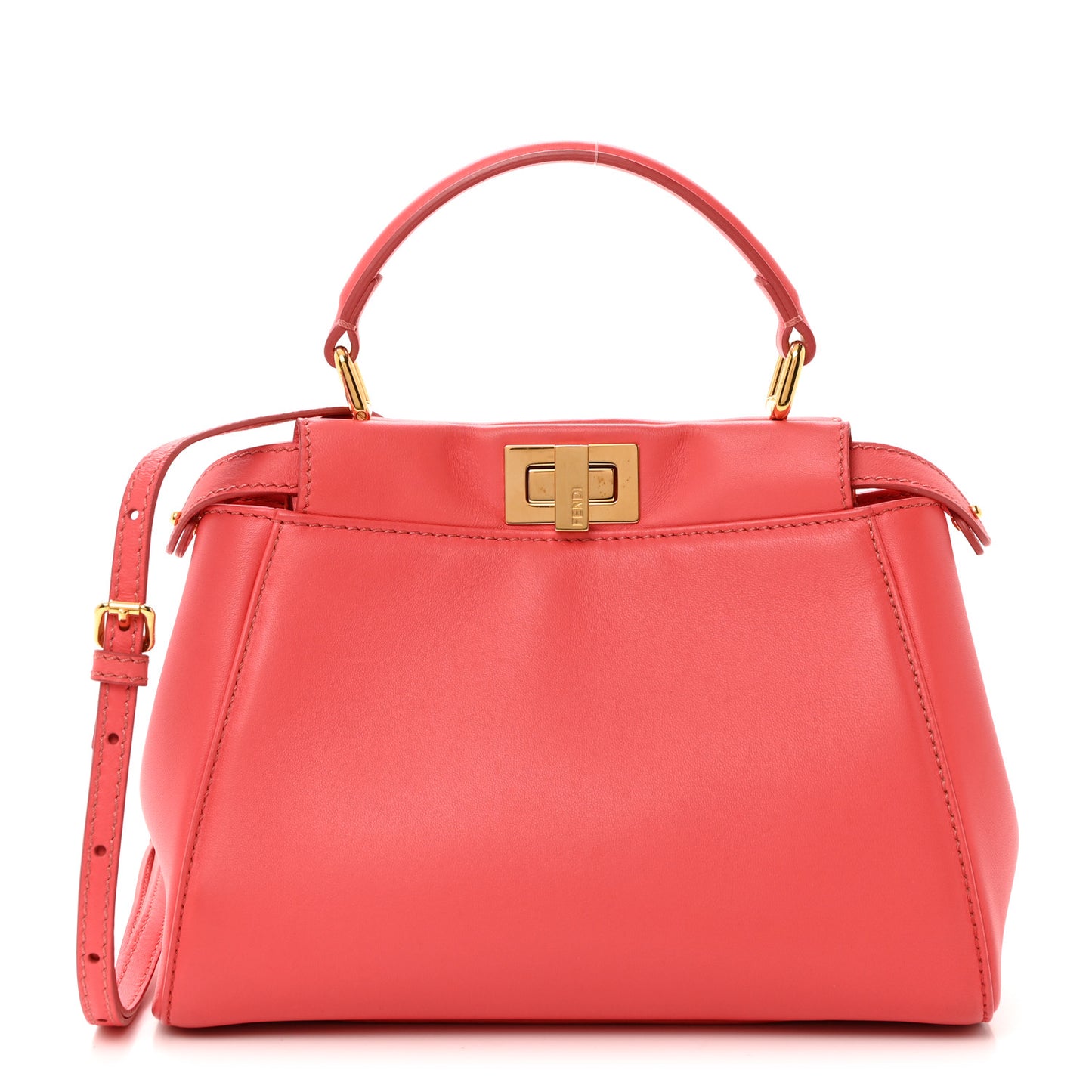 Nappa Stacked Bar Mini Peekaboo Iconic Satchel Lampone