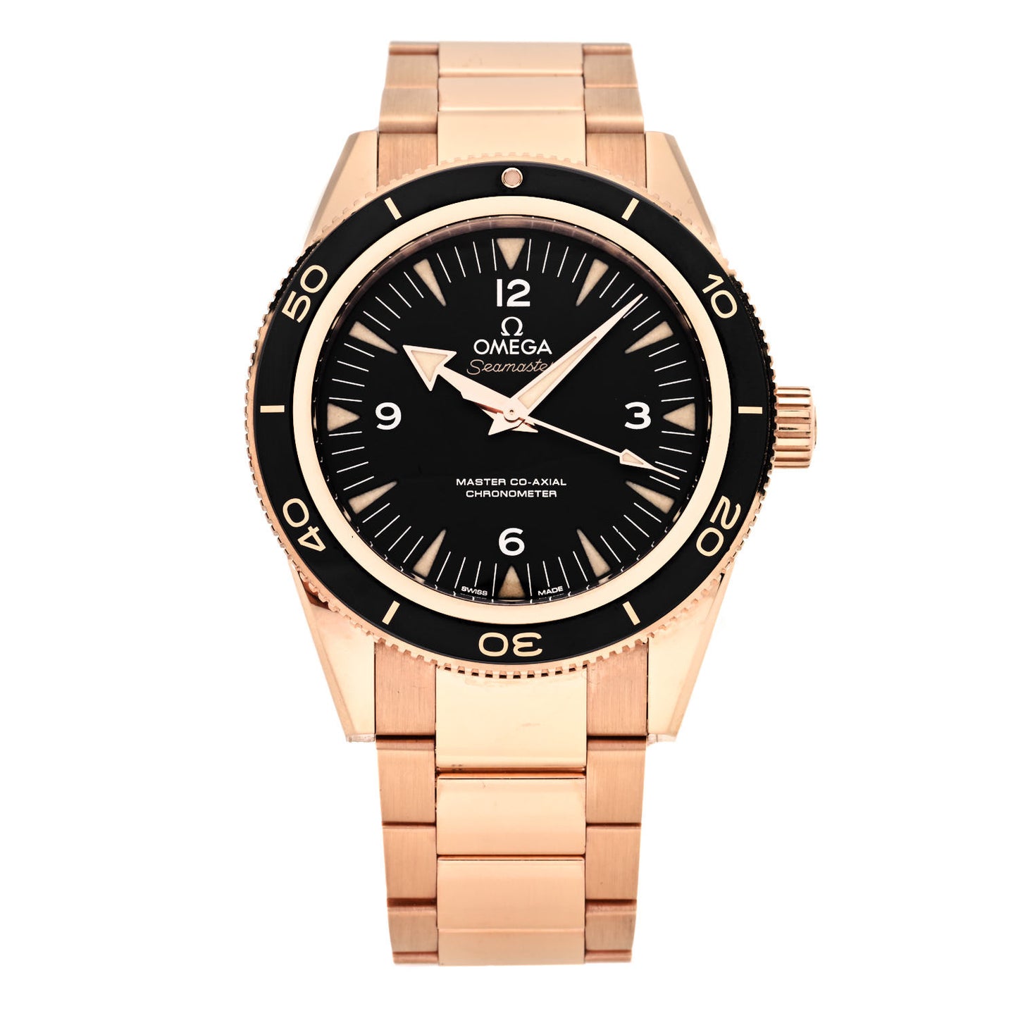 18K Sedna Gold 41mm Seamaster Professional 300 Automatic Watch Black 233.60.41.21.01.001