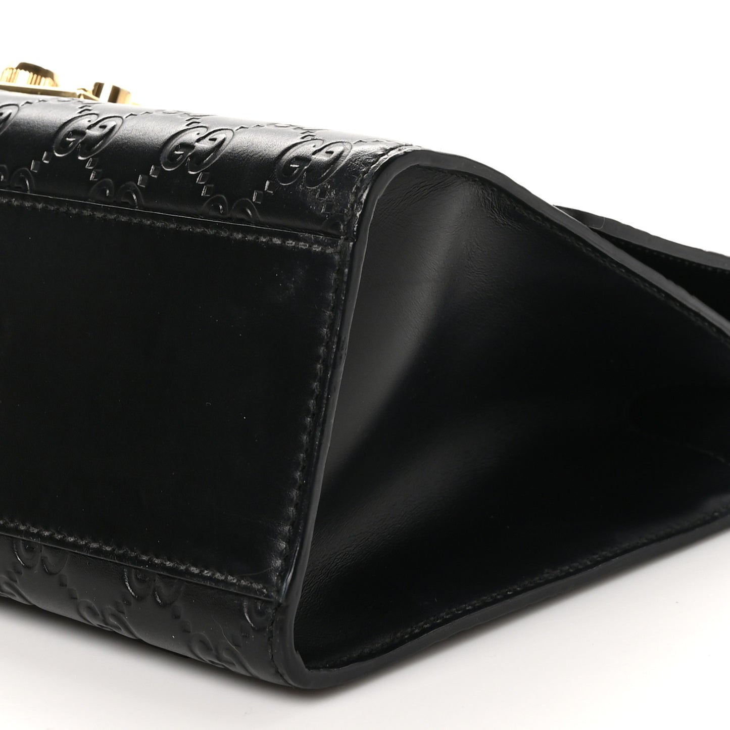 Guccissima Medium Padlock Shoulder Bag Black