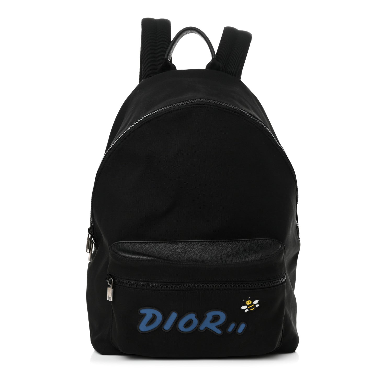 X KAWS Nylon Calfskin Logo Backpack Black