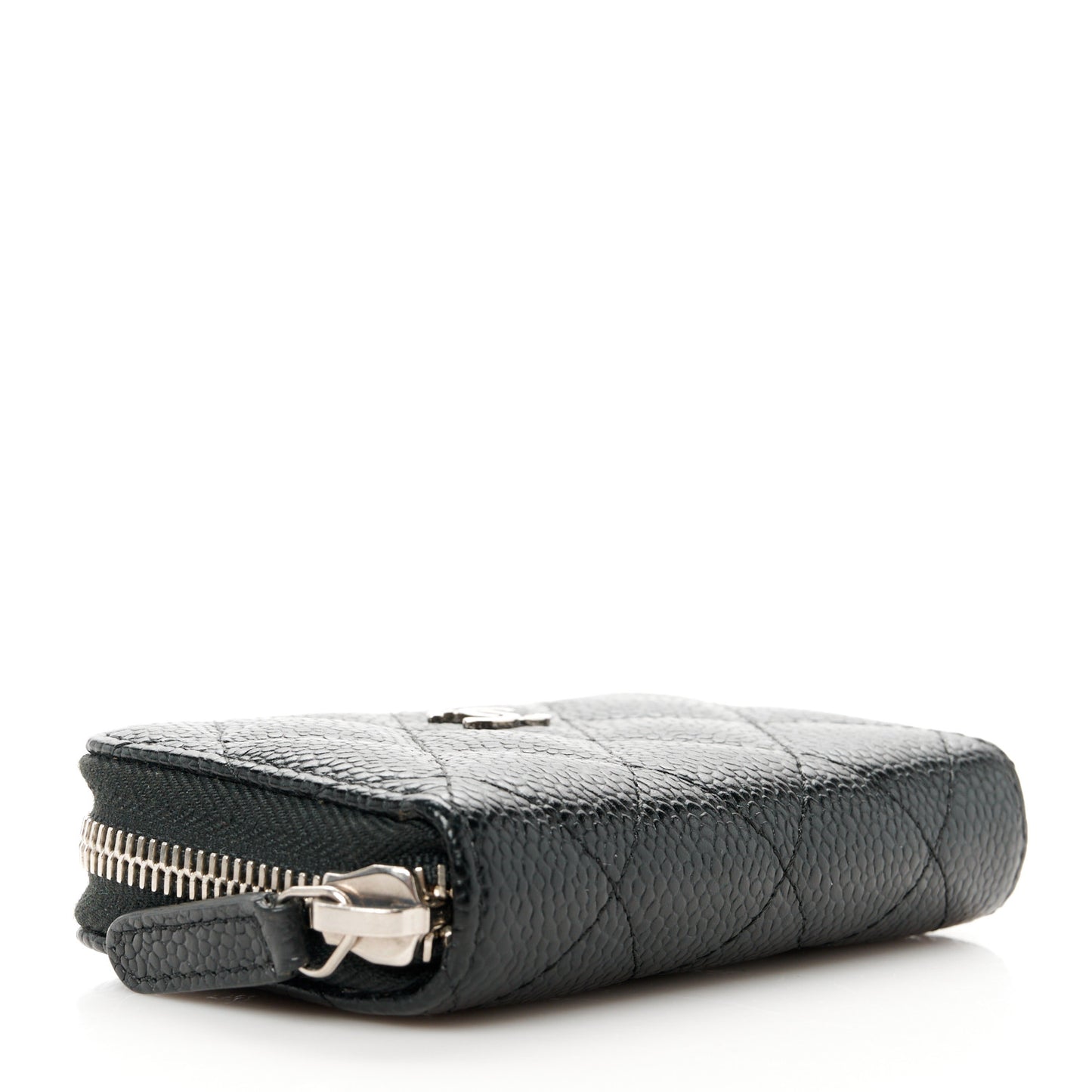 Caviar Quilted Zip Coin Purse Black