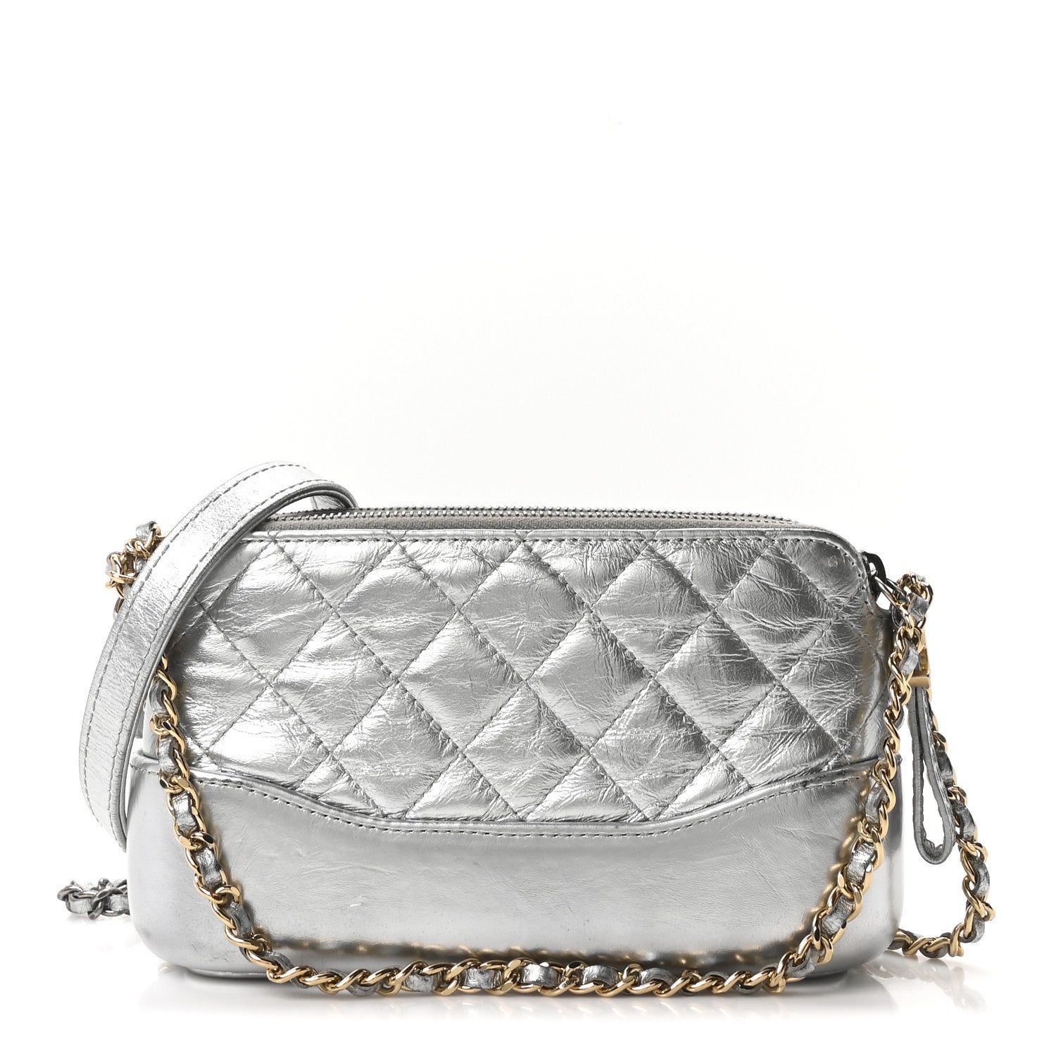 Chanel Metallic Lambskin Calfskin Quilted Small Gabrielle Clutch