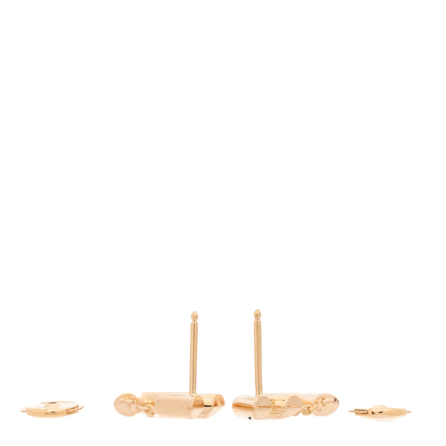 18K Pink Gold LV Volt Upside Down Drop Earrings