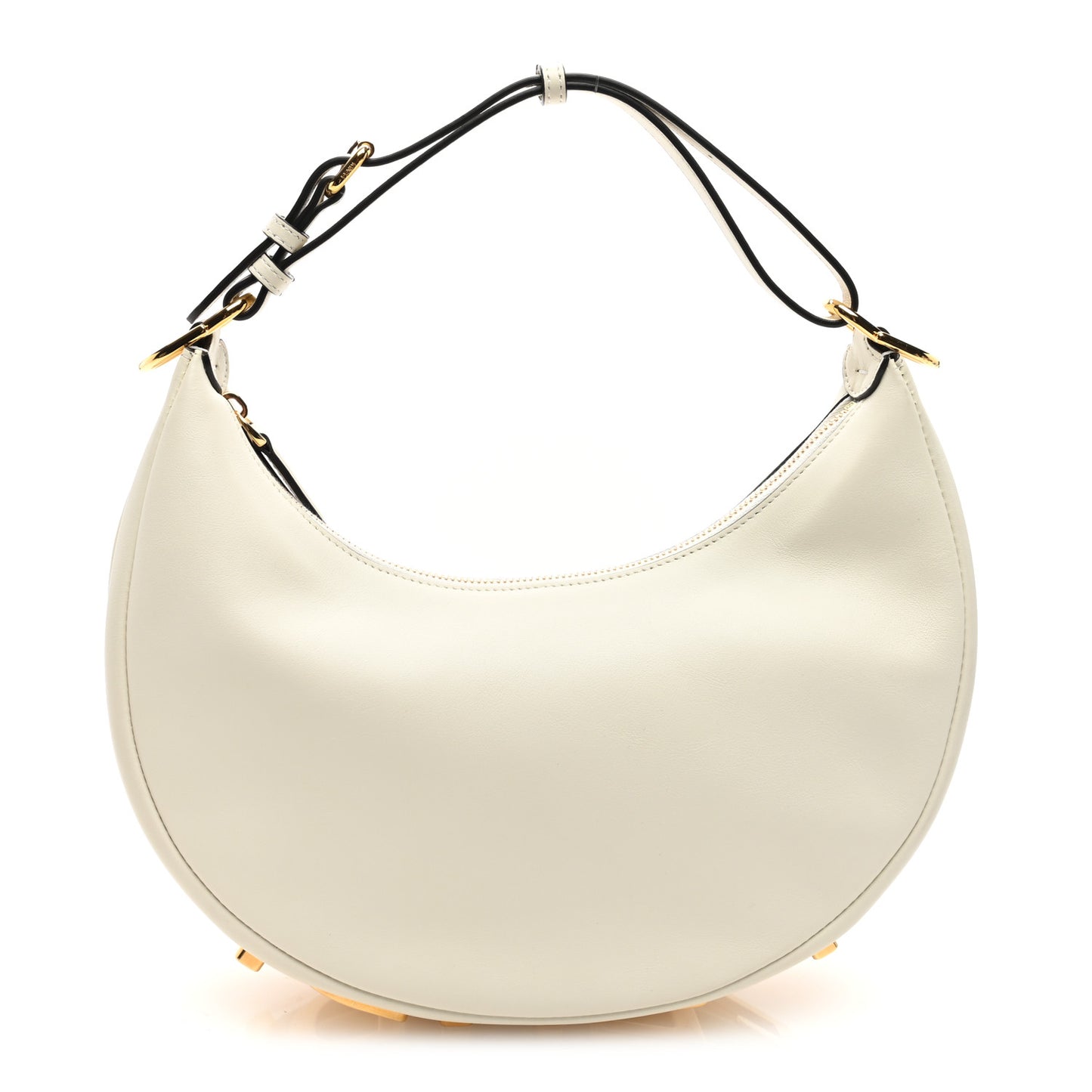 Vitello Grace Matte Small Fendigraphy Hobo Bag White Ice