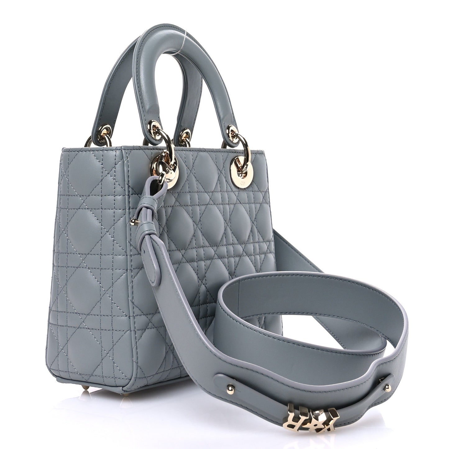 Lambskin Cannage Small My ABCDior Lady Dior Grey