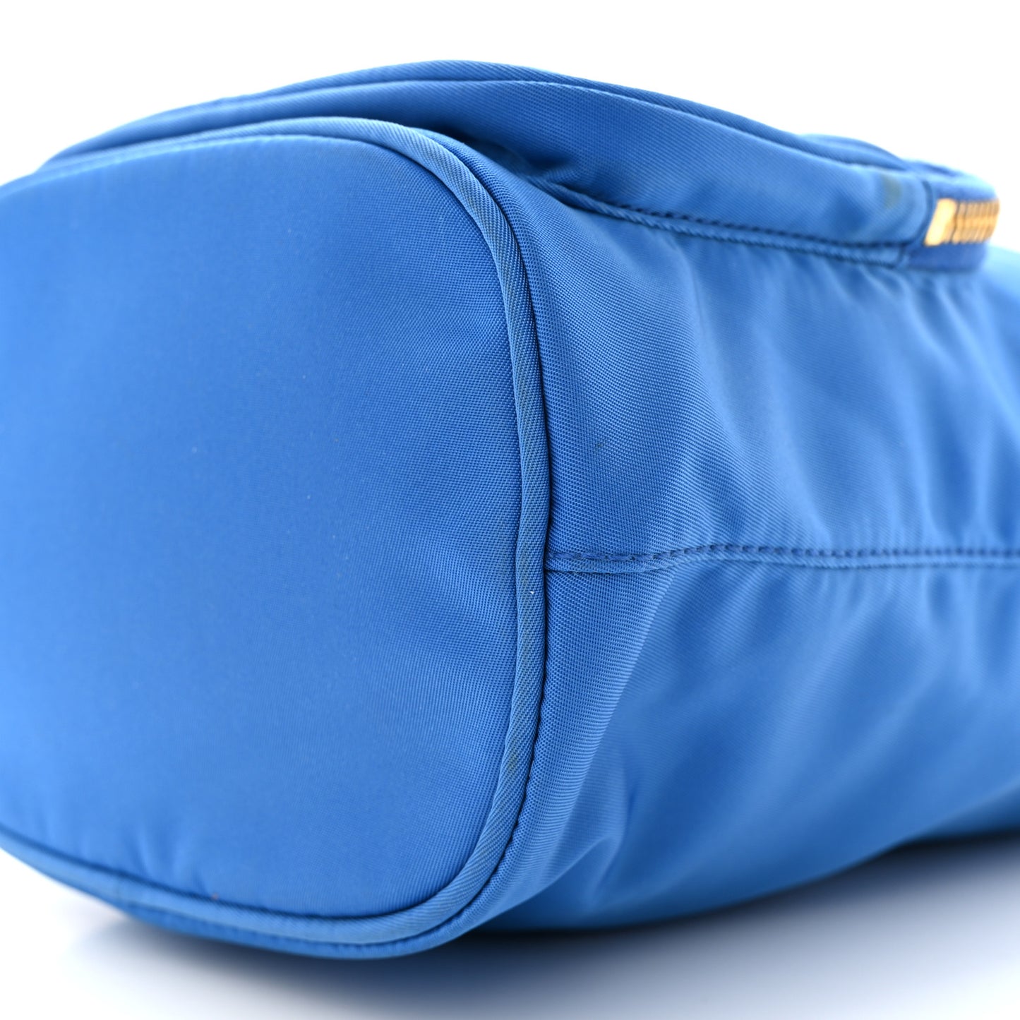 Tessuto Nylon Saffiano Mini Bucket Crossbody Bag Azzurro