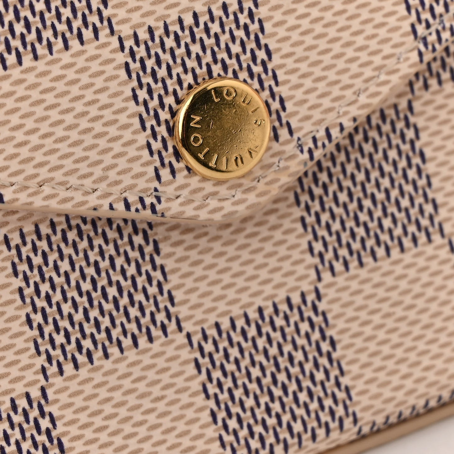 Damier Azur Pochette Felicie Chain Wallet Rose Ballerine