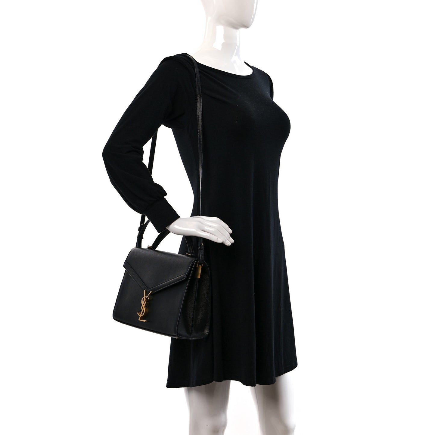 Grain de Poudre Medium Classic Monogram Cassandra Top Handle Black Rouge Legion