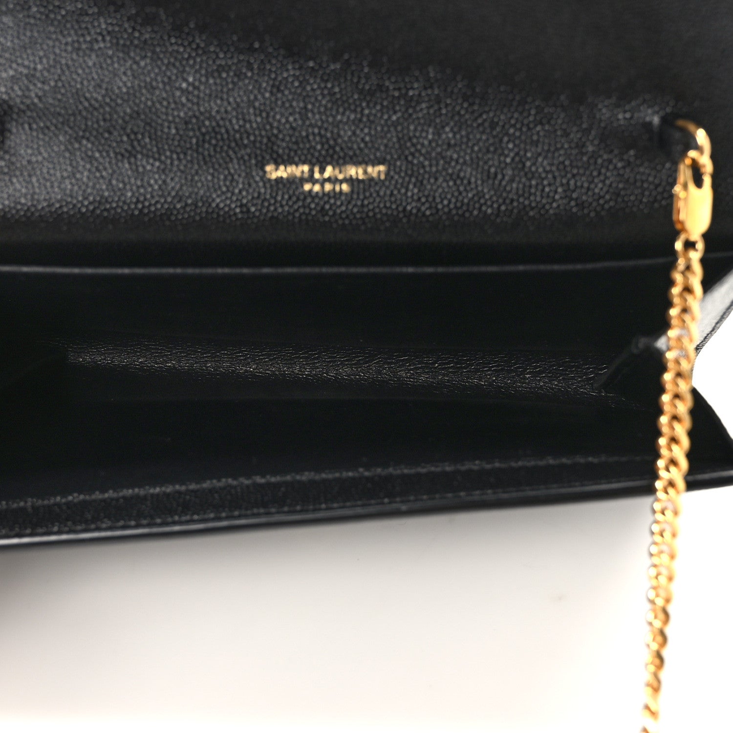 Saint Laurent Grain de Poudre Uptown Chain Wallet Black 6 of 12