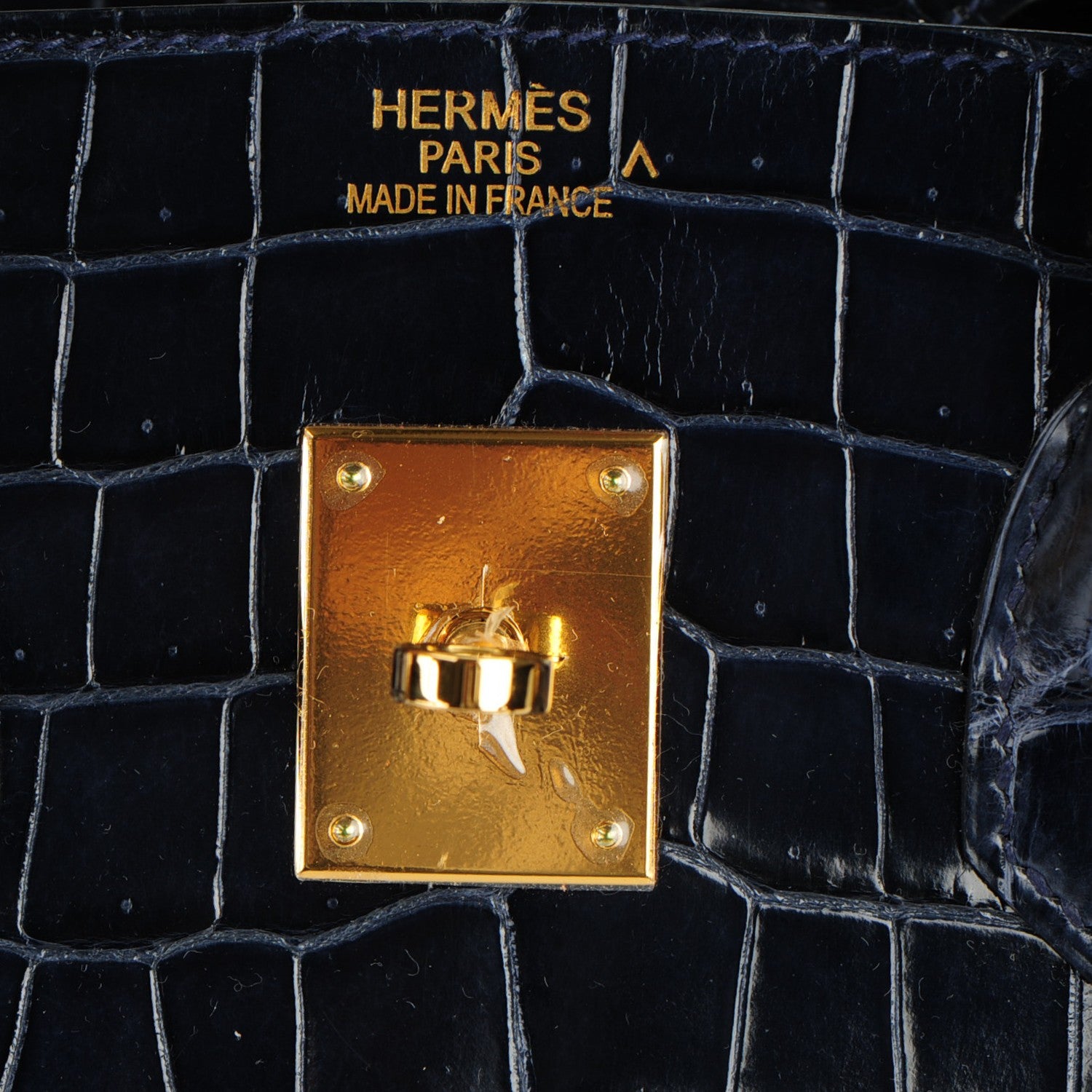 Hermes Shiny Porosus Crocodile Birkin 35 Bleu Abysse 13 of 27