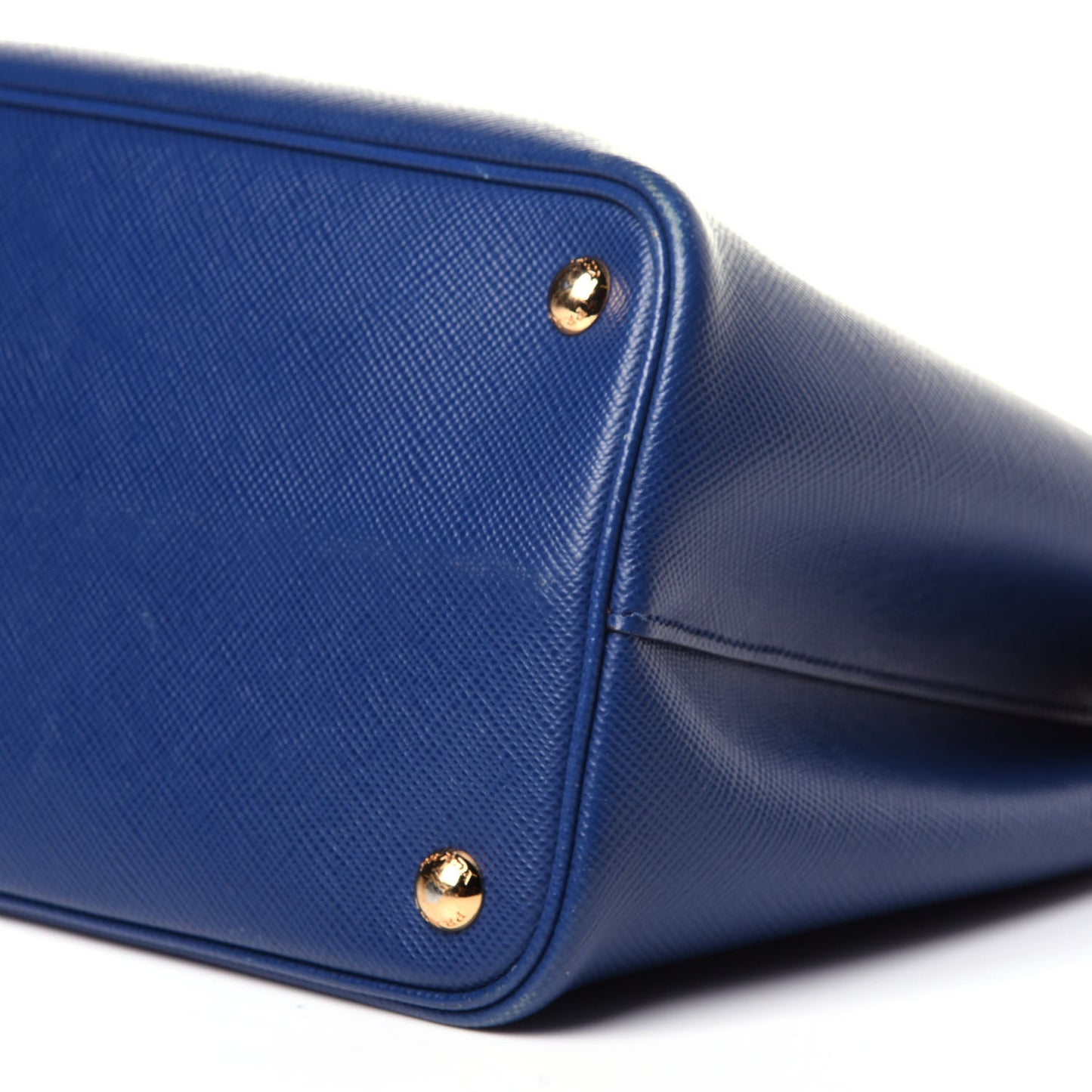 Saffiano Cuir Small Double Bag Ink Blue Fire Engine Red