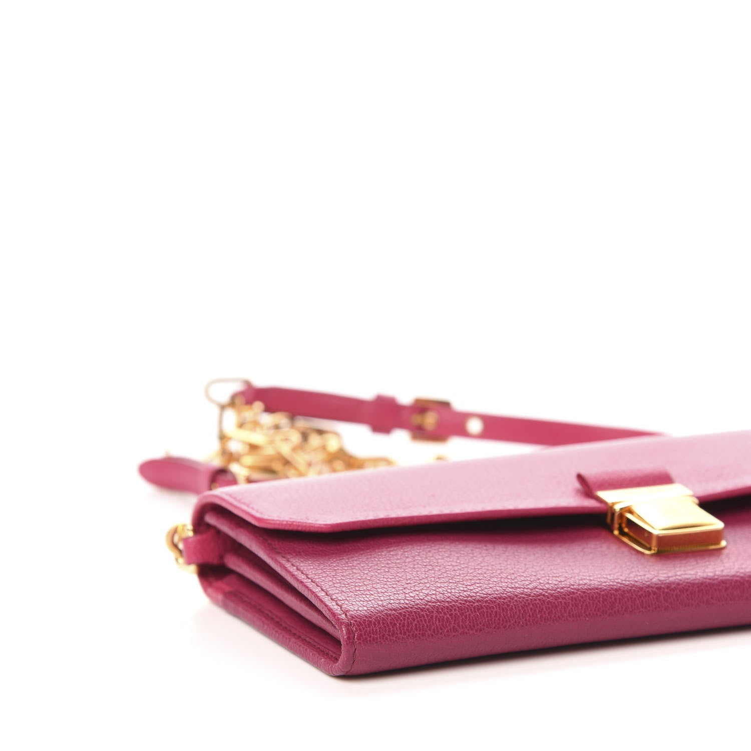 Miu Miu Goatskin Madras Bicolor Wallet On Chain Peonia Ametista 7 of 10