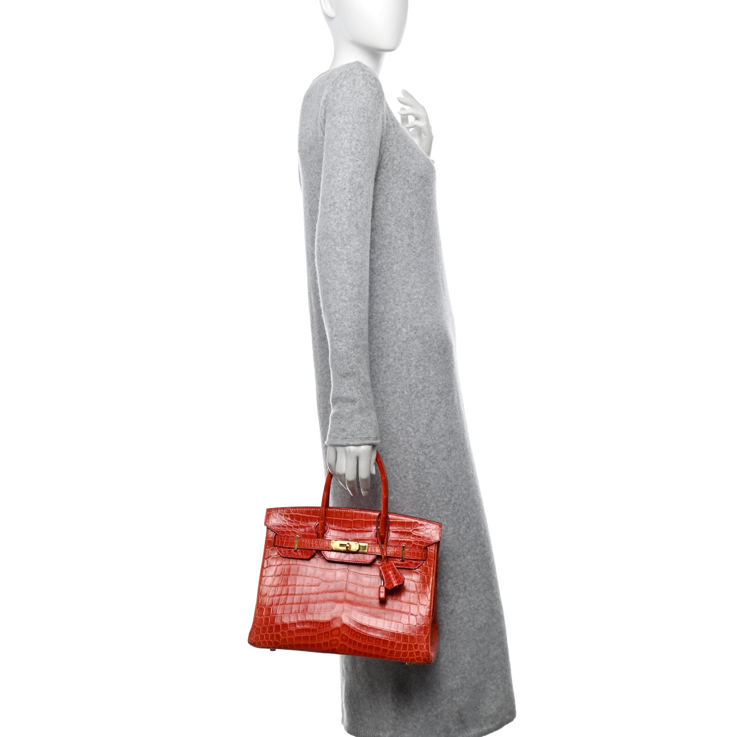 Hermes Shiny Niloticus Crocodile Birkin 30 Sanguine 3 of 15